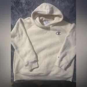 Women’s Cream Sherpa Champion Hoodie, Size Large